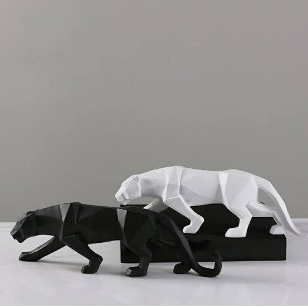 zart Resin Black Jaguar Showpiece For Home Decor/Black Panther Statue For Living Room Decor, Cheetah Showpiece Office Decor Item, Pack of 1
