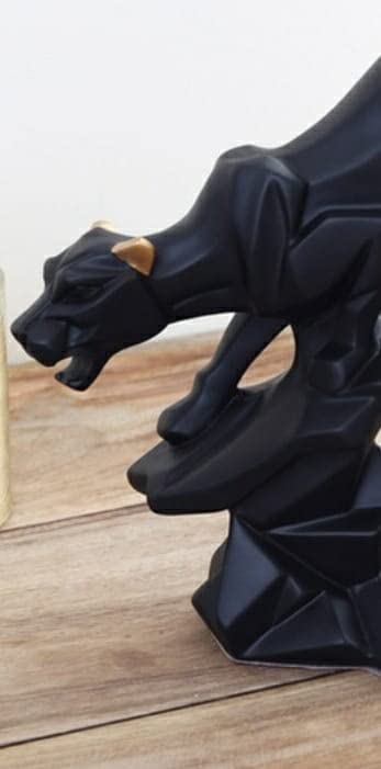 zart Resin Black Jaguar Showpiece For Home Decor/Black Panther Statue For Living Room Decor, Cheetah Showpiece Office Decor Item, Pack of 1