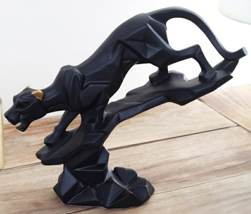 zart Resin Black Jaguar Showpiece For Home Decor/Black Panther Statue For Living Room Decor, Cheetah Showpiece Office Decor Item, Pack of 1