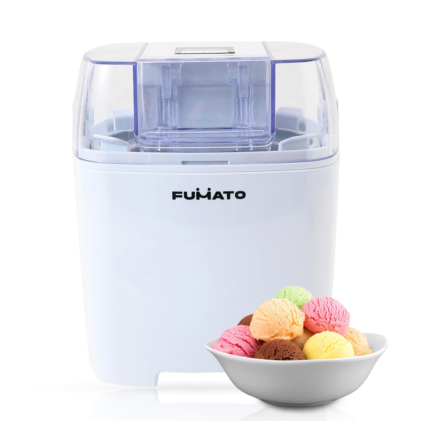 The Better Home Fumato Ice Cream Maker For Home 1.5 Litres|Slushy Maker,Sorbet,Frozen Yogurt And Ice Cream Machine With Lcd Display- White