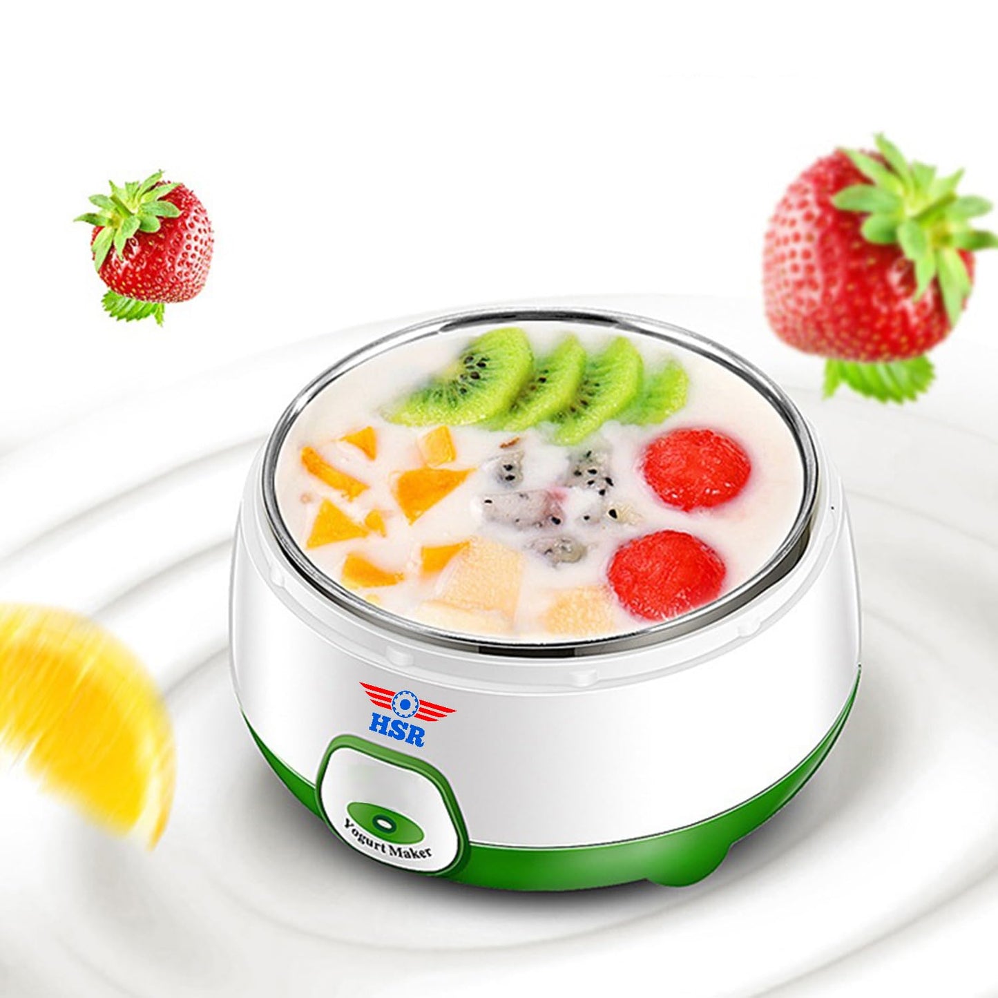 HSR Plastic and Stainless Steel Automatic Yogurt Maker (Size: 170x170x120mm, Bowl/Container Capacity: 900ml)