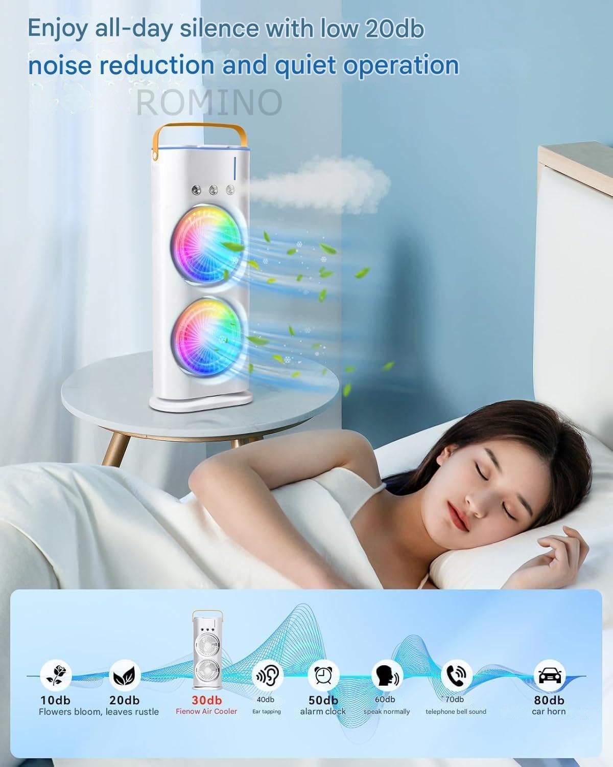ROMINO Portable Mini Usb Fan High Speed, Foldable Cooling Fans For Travelling, Baby, Kids, Table, Indoor | Small Electric Makeup Fan For Face, Summer Gadgets Desk Fan with 3 Speeds, 6.5-Inch (Green)