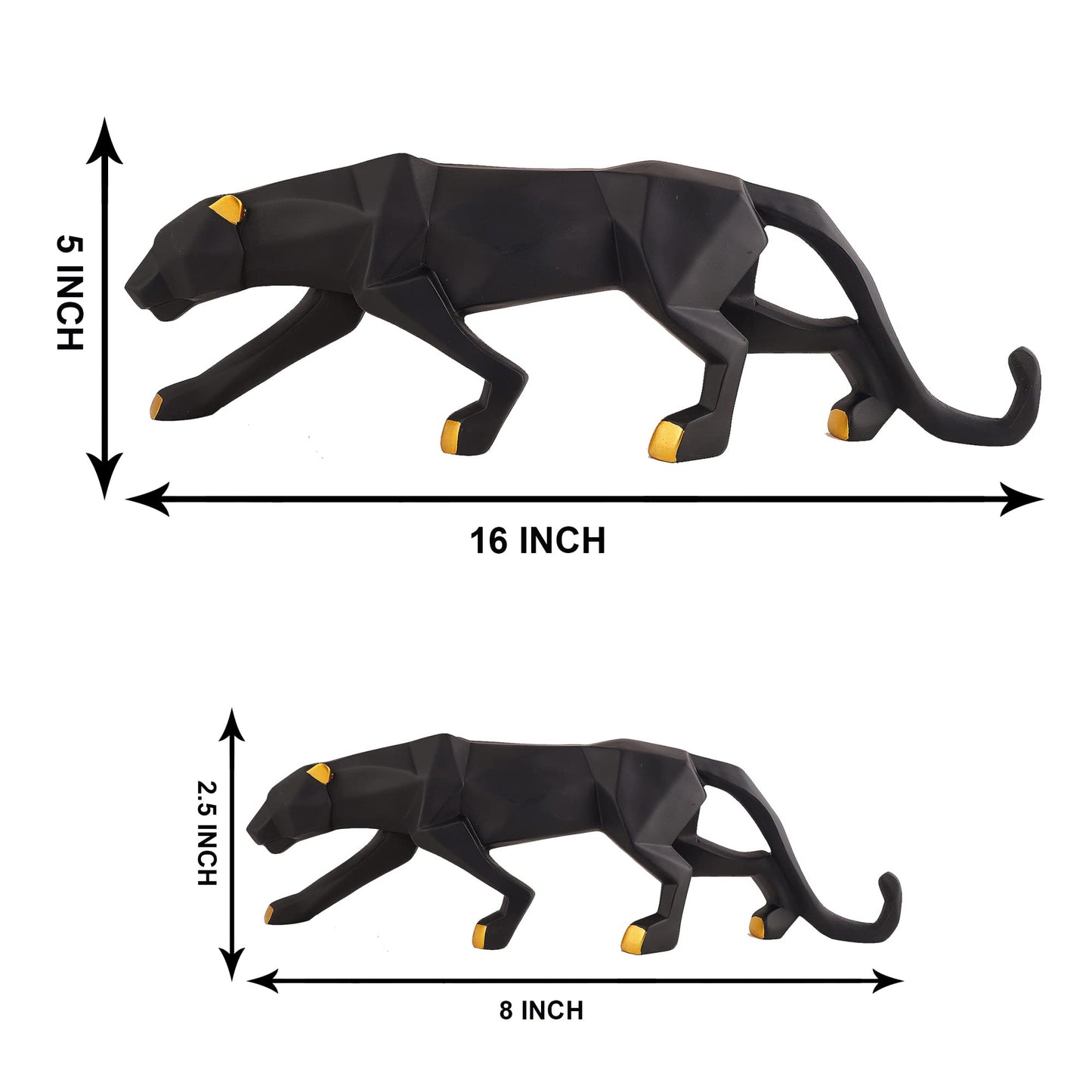zart Resin Black Jaguar Showpiece For Home Decor/Black Panther Statue For Living Room Decor, Cheetah Showpiece Office Decor Item, Pack of 1