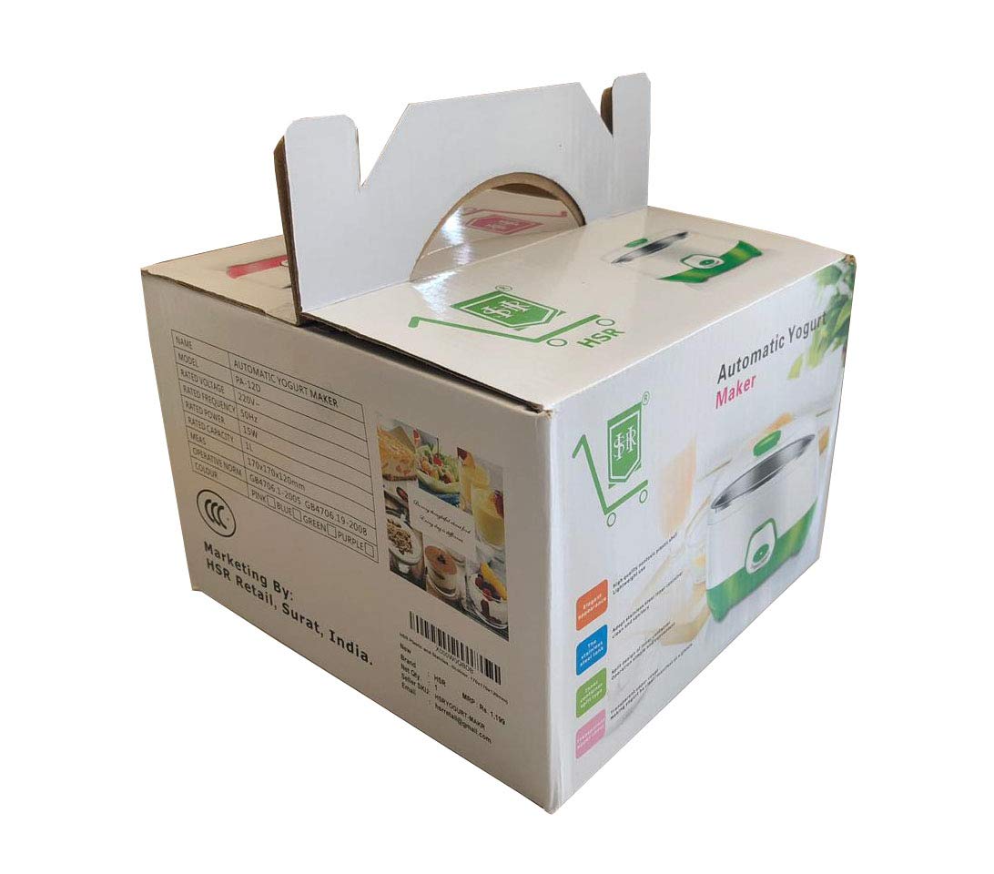 HSR Plastic and Stainless Steel Automatic Yogurt Maker (Size: 170x170x120mm, Bowl/Container Capacity: 900ml)