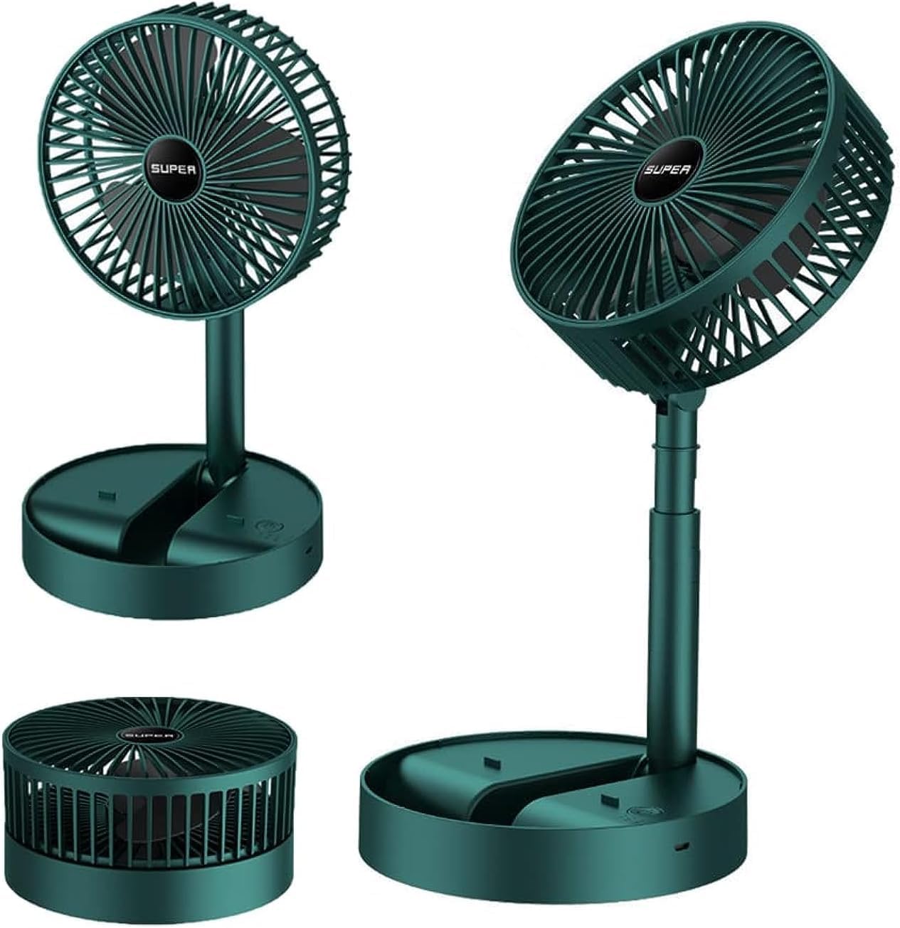 ROMINO Portable Mini Usb Fan High Speed, Foldable Cooling Fans For Travelling, Baby, Kids, Table, Indoor | Small Electric Makeup Fan For Face, Summer Gadgets Desk Fan with 3 Speeds, 6.5-Inch (Green)