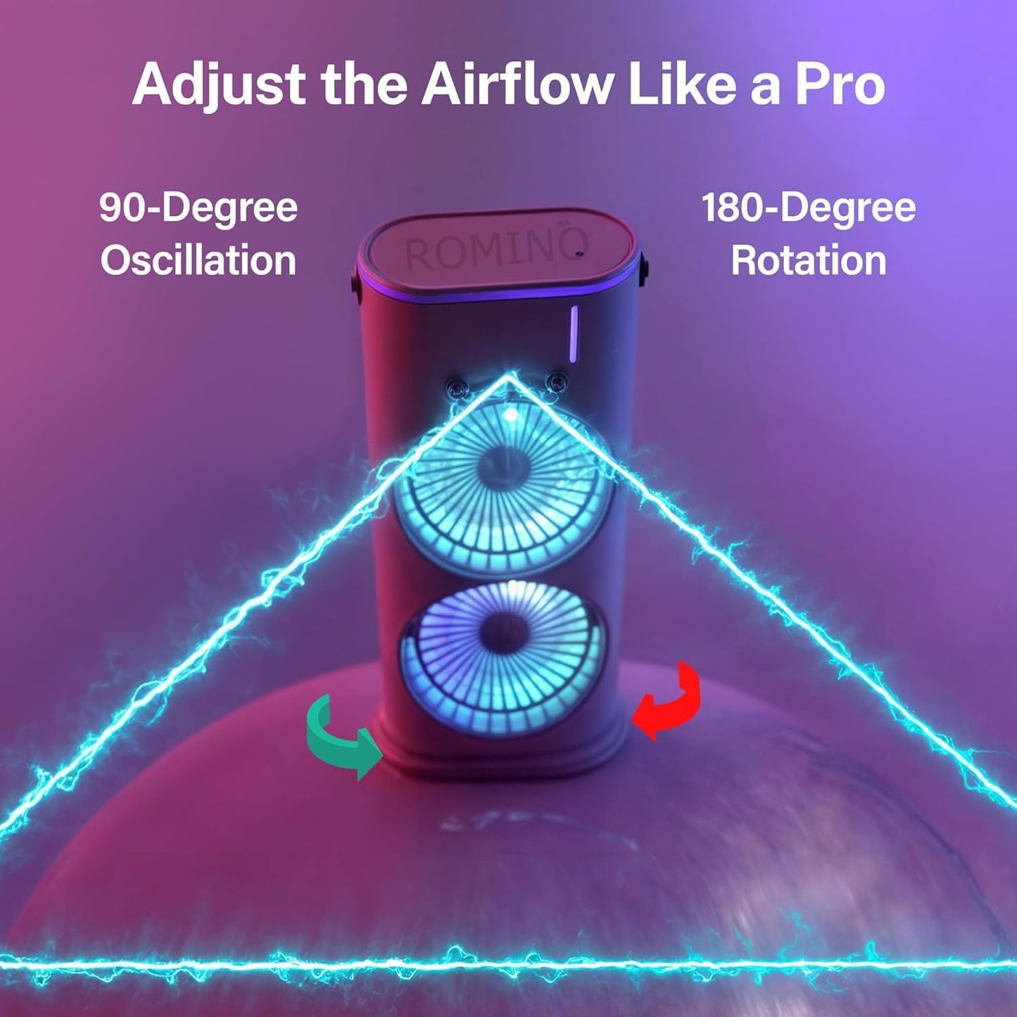 ROMINO Portable Mini Usb Fan High Speed, Foldable Cooling Fans For Travelling, Baby, Kids, Table, Indoor | Small Electric Makeup Fan For Face, Summer Gadgets Desk Fan with 3 Speeds, 6.5-Inch (Green)