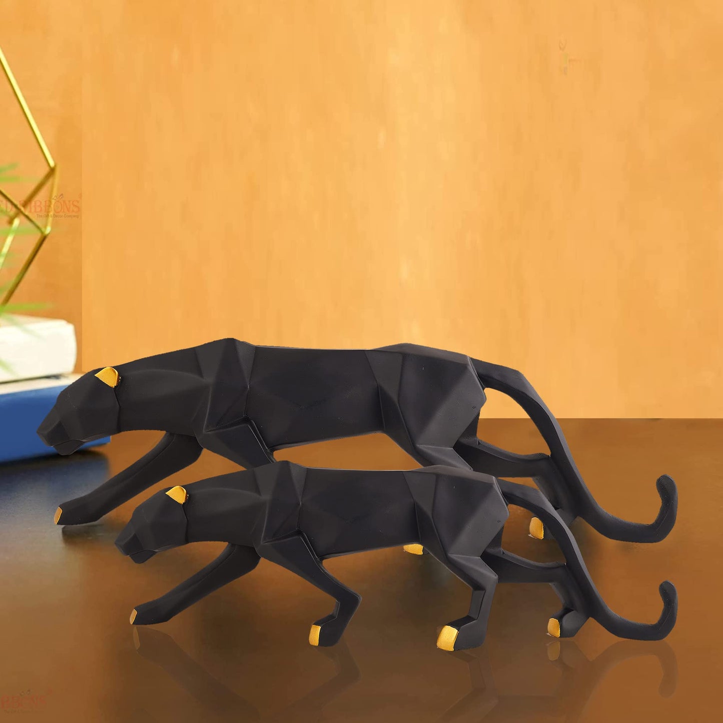 zart Resin Black Jaguar Showpiece For Home Decor/Black Panther Statue For Living Room Decor, Cheetah Showpiece Office Decor Item, Pack of 1