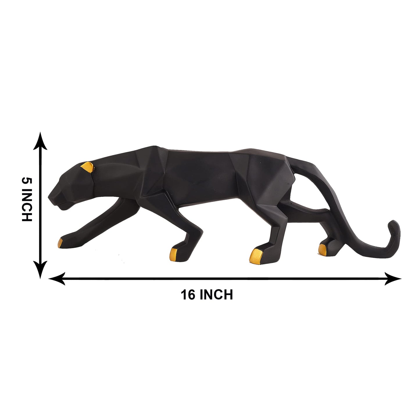 zart Resin Black Jaguar Showpiece For Home Decor/Black Panther Statue For Living Room Decor, Cheetah Showpiece Office Decor Item, Pack of 1
