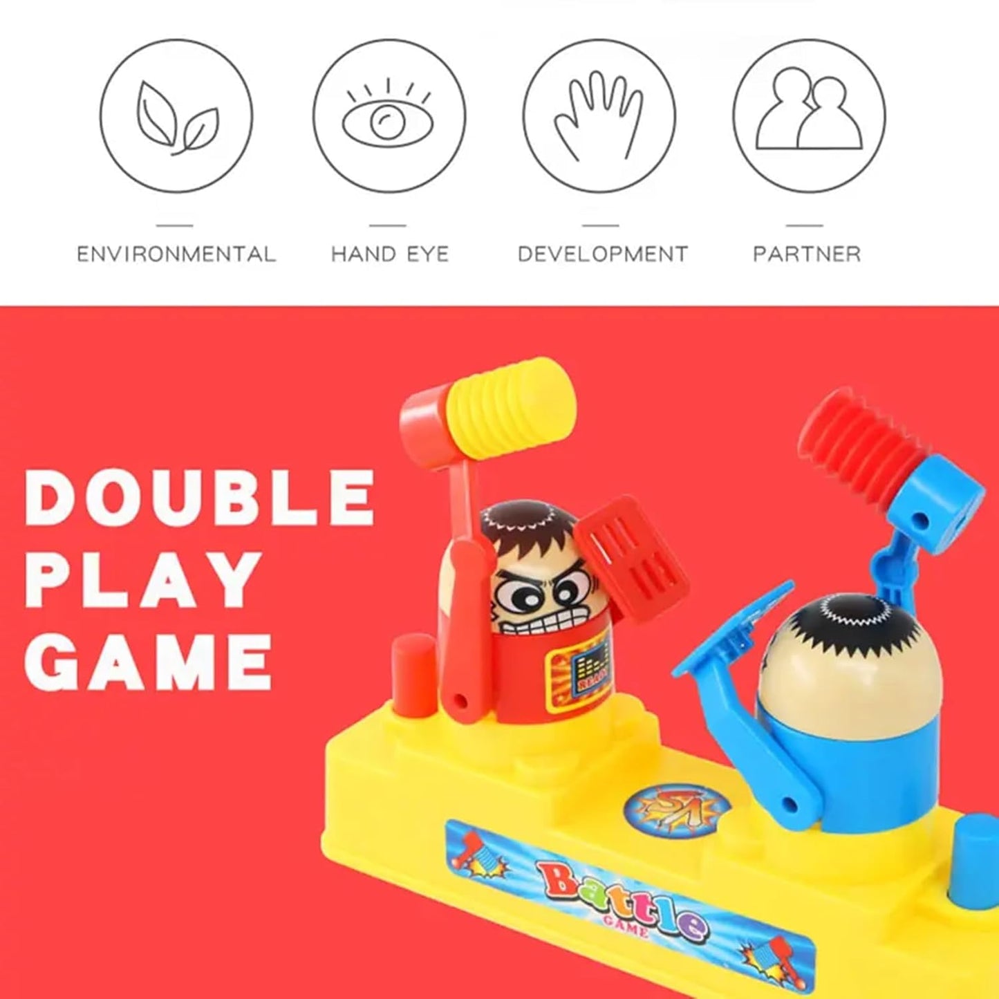 AUGEN Fighting Robots Boxing Game Board Game for 2 Palyers,Whack-A-Mole Game,Parent-Child Interactive Toys,Preschool Kids Games for Boys & Girls 4 5 6 7 8 Year Old, Multicolor