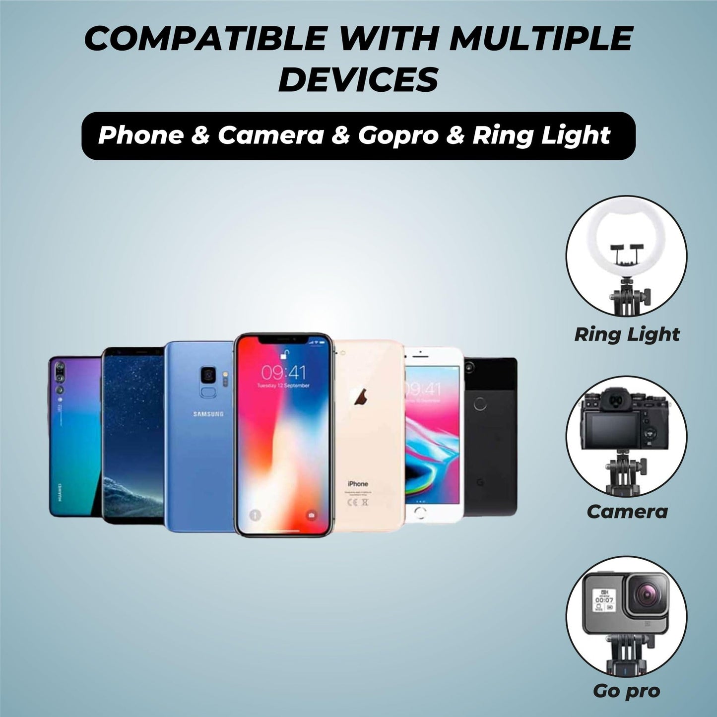 Kratos K5 Selfie Stick Tripod with Balance Handle, 64 inch & Stable 4 Leg Design,Recharable BT Remote, Long Tripod Stand for 360° Rotation Panoramic Shoot, Made for Phones,Ring Light, Gopro,Camera