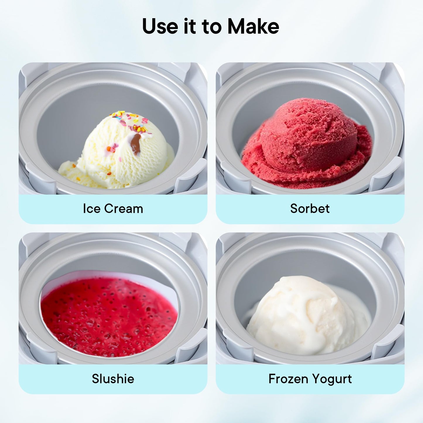 The Better Home Fumato Ice Cream Maker For Home 1.5 Litres|Slushy Maker,Sorbet,Frozen Yogurt And Ice Cream Machine With Lcd Display- White