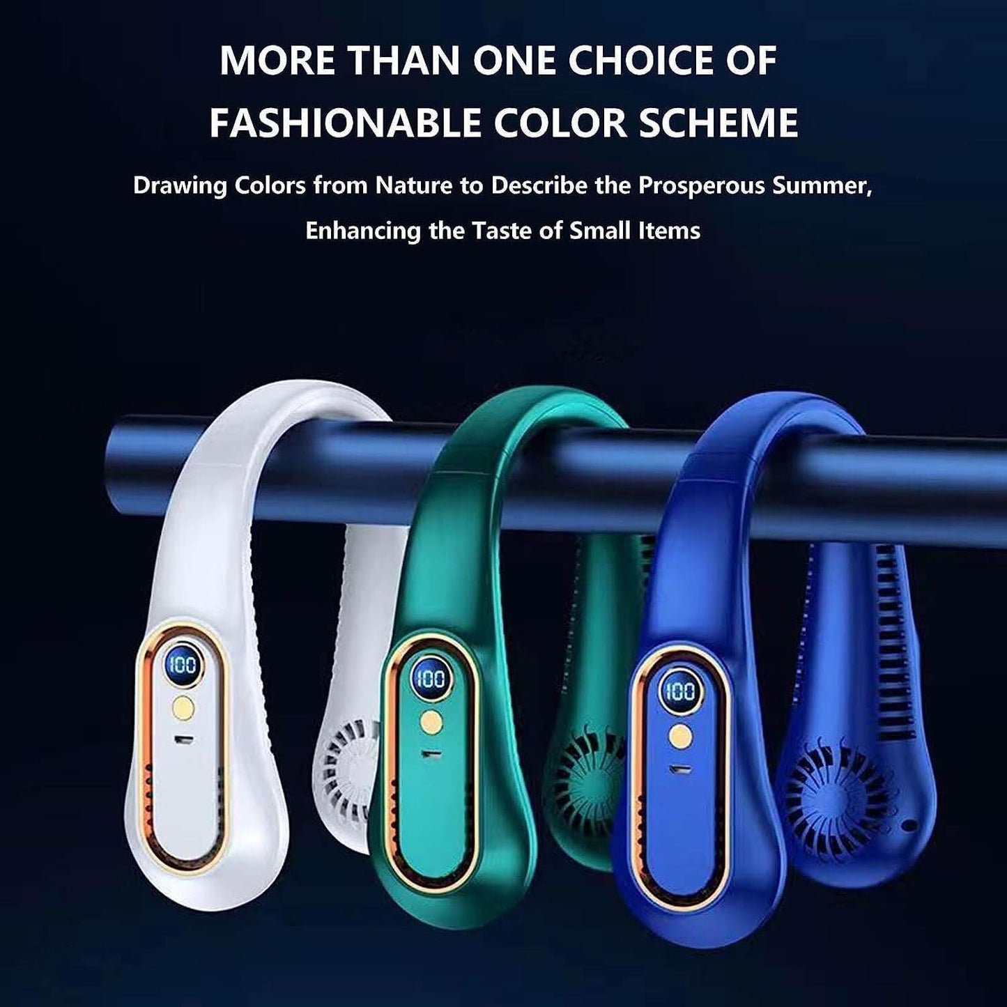 Neck Fan, Portable Bladeless Neck Fans Rechargeable, 4000 mAh Battery USB 360° Airflow Super Quiet 3 Speeds Personal Wearable Neck Fan, Collar Fan for Neck Outdoor Indoor for Women Men