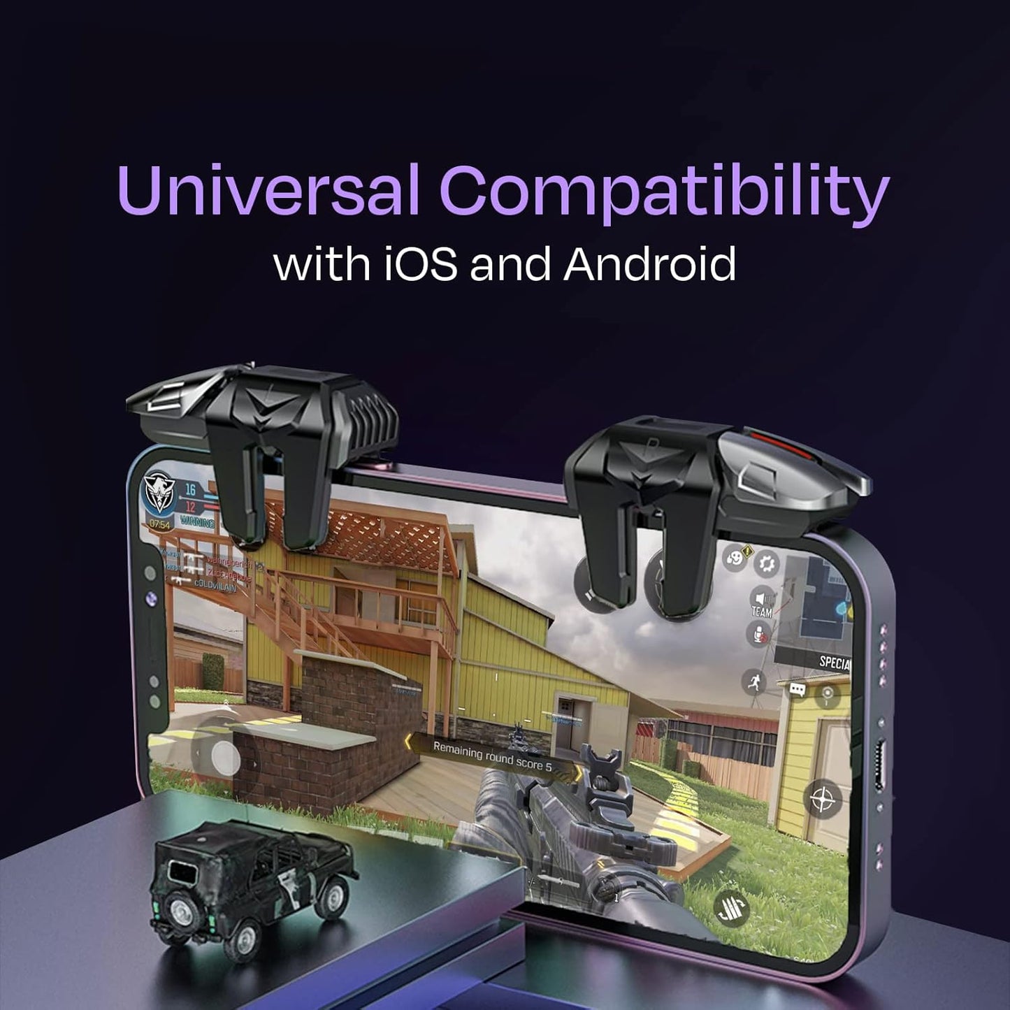 Kreo WASP Pubg Gaming Trigger with Free Finger Sleeves pubg triggers for Mobile Gaming bgmi Gaming triggers for Mobile Best Trigger for pubg Mobile Gaming Accessories (Trigger)