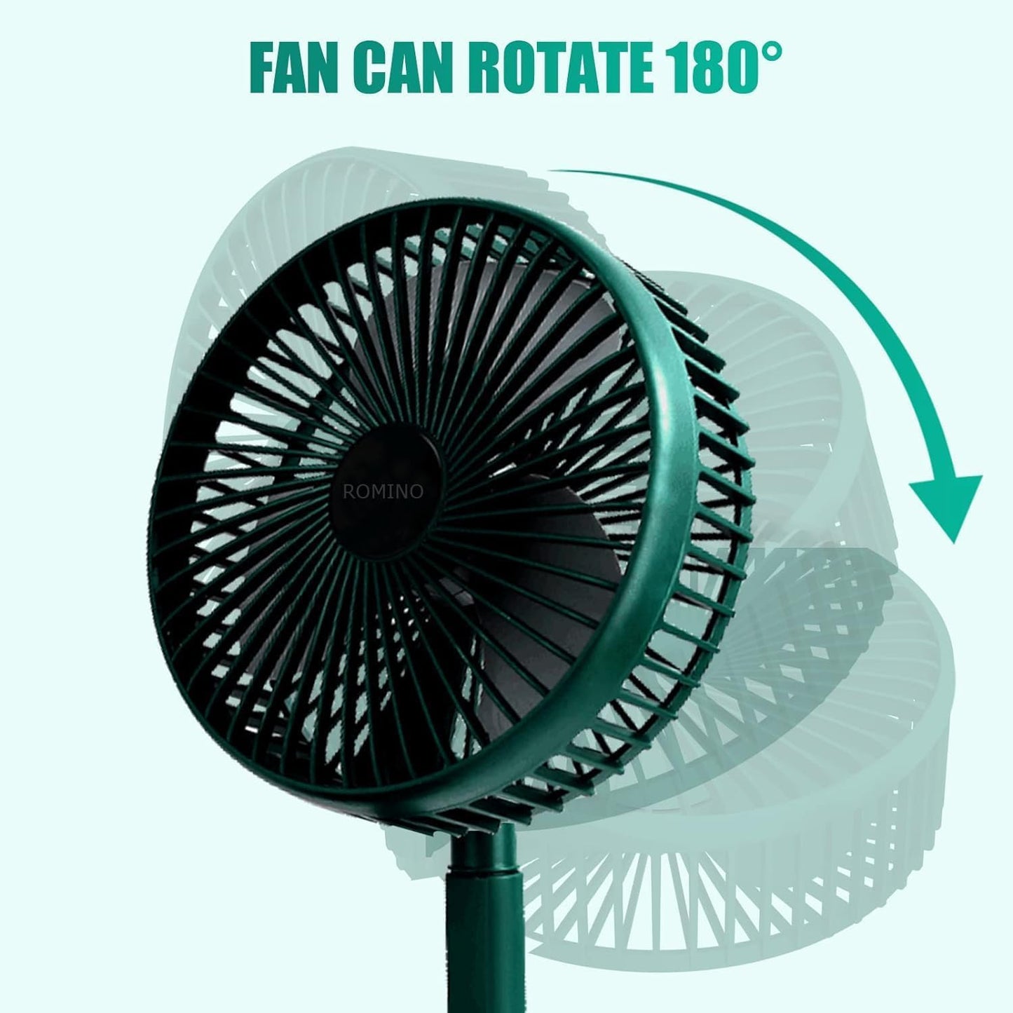ROMINO Portable Mini Usb Fan High Speed, Foldable Cooling Fans For Travelling, Baby, Kids, Table, Indoor | Small Electric Makeup Fan For Face, Summer Gadgets Desk Fan with 3 Speeds, 6.5-Inch (Green)