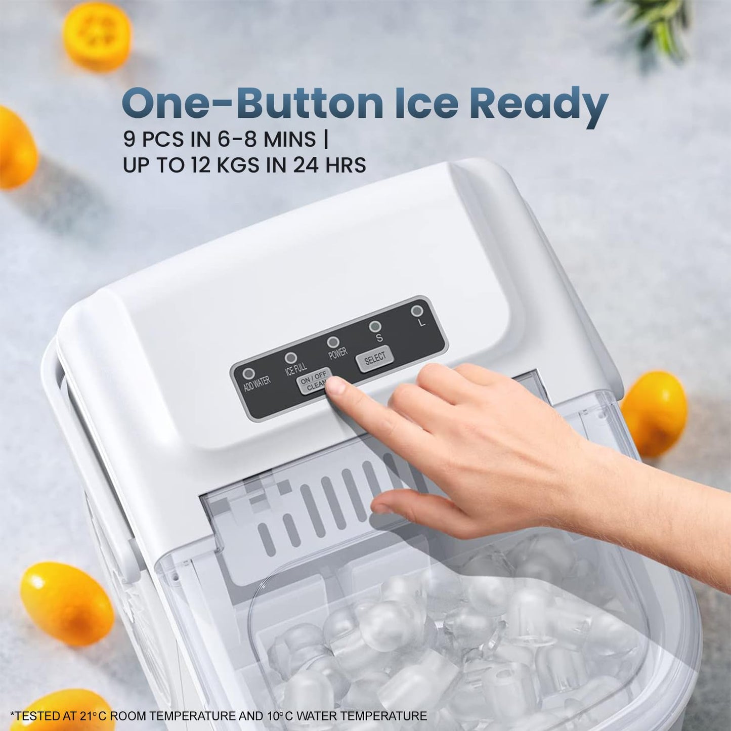 Kilig H01B Countertop Ice Maker Machine | 6 Mins 9 Bullet Ice Cubes| Portable Ice Maker Machine with Self-Cleaning | Ice Scoop, Basket, Ice Maker for Kilig Home/Kitchen/Office/Party - Black