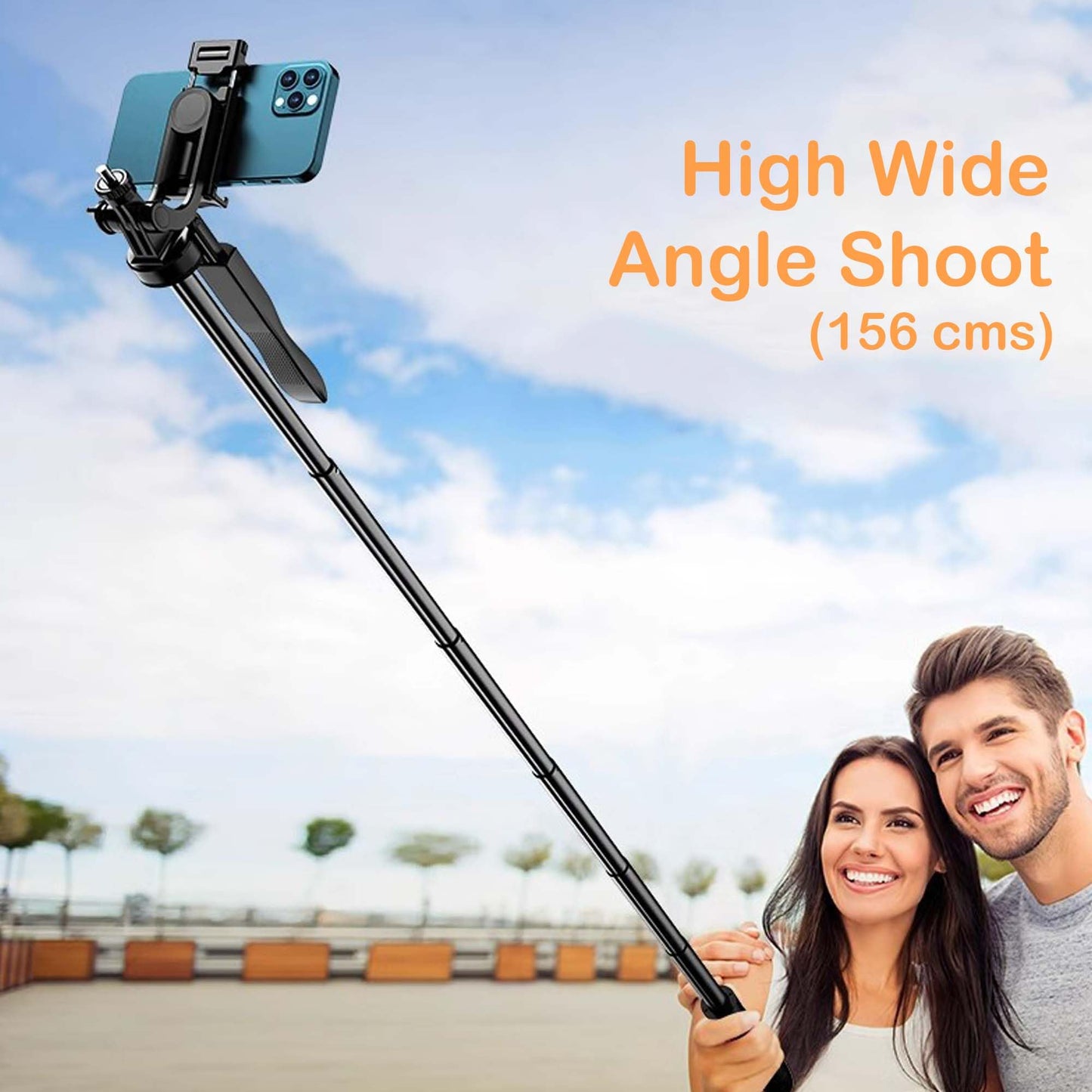 Kratos K5 Selfie Stick Tripod with Balance Handle, 64 inch & Stable 4 Leg Design,Recharable BT Remote, Long Tripod Stand for 360° Rotation Panoramic Shoot, Made for Phones,Ring Light, Gopro,Camera