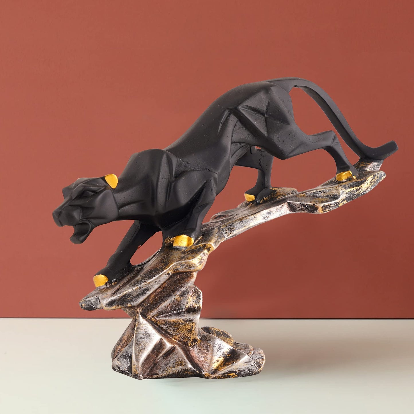 zart Resin Black Jaguar Showpiece For Home Decor/Black Panther Statue For Living Room Decor, Cheetah Showpiece Office Decor Item, Pack of 1