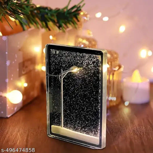 Anadimall Snowfall Lamp - Handmade DIY Snow Scenery Night Light with Snowflake Design, Christmas Winter Decor, DIY Kit Included, Ideal for Street Light Snow Globe, Elegants Snow Lamp for Home & Kids