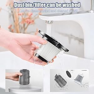 Larrito Portable Car Vacuum Cleaner with Blower | USB Rechargeable Wireless Handheld Car Vacuum Cleaner Traveling,Portable,Rechargeable (3in1 Vacuum)