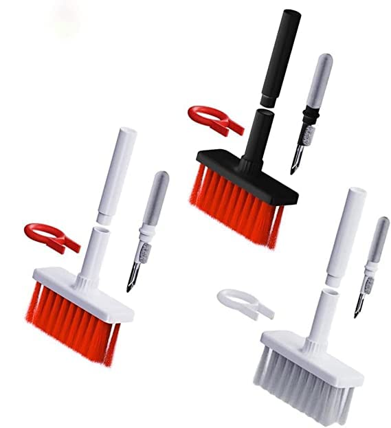 Lapster 5-in-1 Multi-Function Laptop Cleaning Brush/Keyboard Cleaning kit/Gadget Cleaning kit Gap Duster Key-Cap Puller for Laptop, Keyboard and Earphones(Multi Colour)