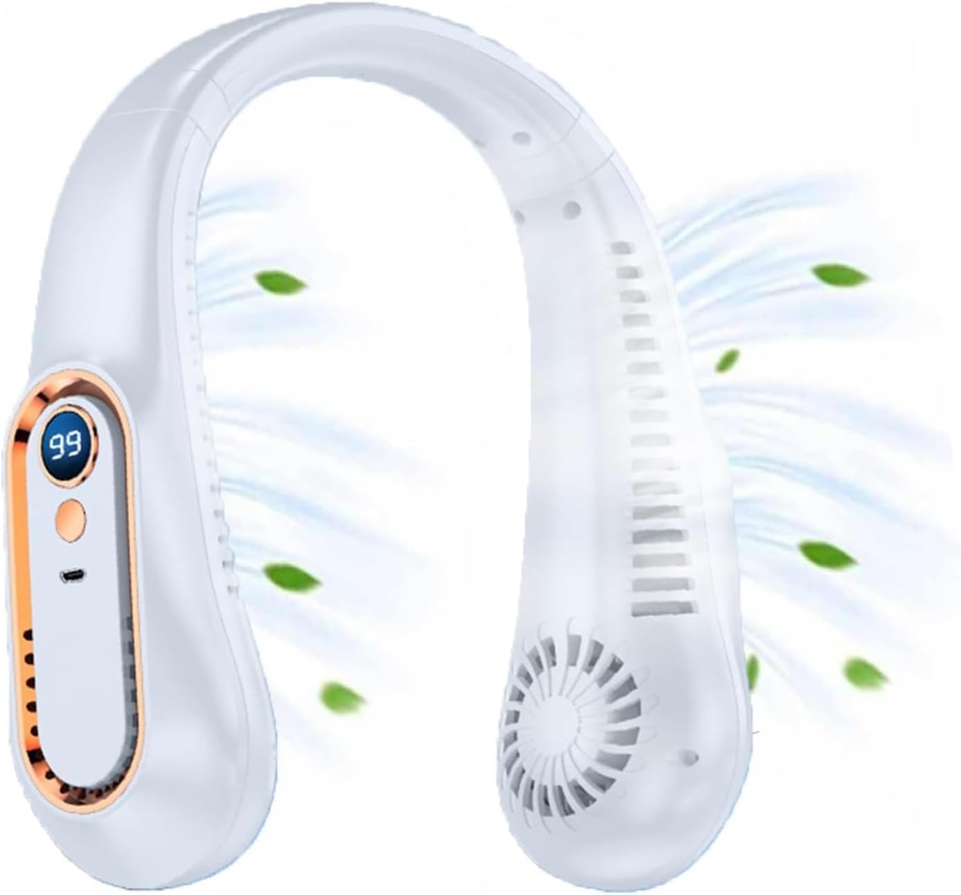 Neck Fan, Portable Bladeless Neck Fans Rechargeable, 4000 mAh Battery USB 360° Airflow Super Quiet 3 Speeds Personal Wearable Neck Fan, Collar Fan for Neck Outdoor Indoor for Women Men