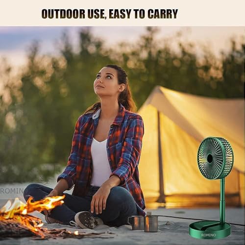 ROMINO Portable Mini Usb Fan High Speed, Foldable Cooling Fans For Travelling, Baby, Kids, Table, Indoor | Small Electric Makeup Fan For Face, Summer Gadgets Desk Fan with 3 Speeds, 6.5-Inch (Green)