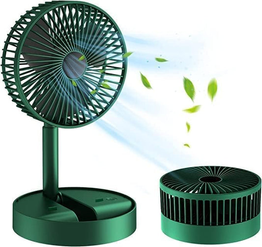 ROMINO Portable Mini Usb Fan High Speed, Foldable Cooling Fans For Travelling, Baby, Kids, Table, Indoor | Small Electric Makeup Fan For Face, Summer Gadgets Desk Fan with 3 Speeds, 6.5-Inch (Green)