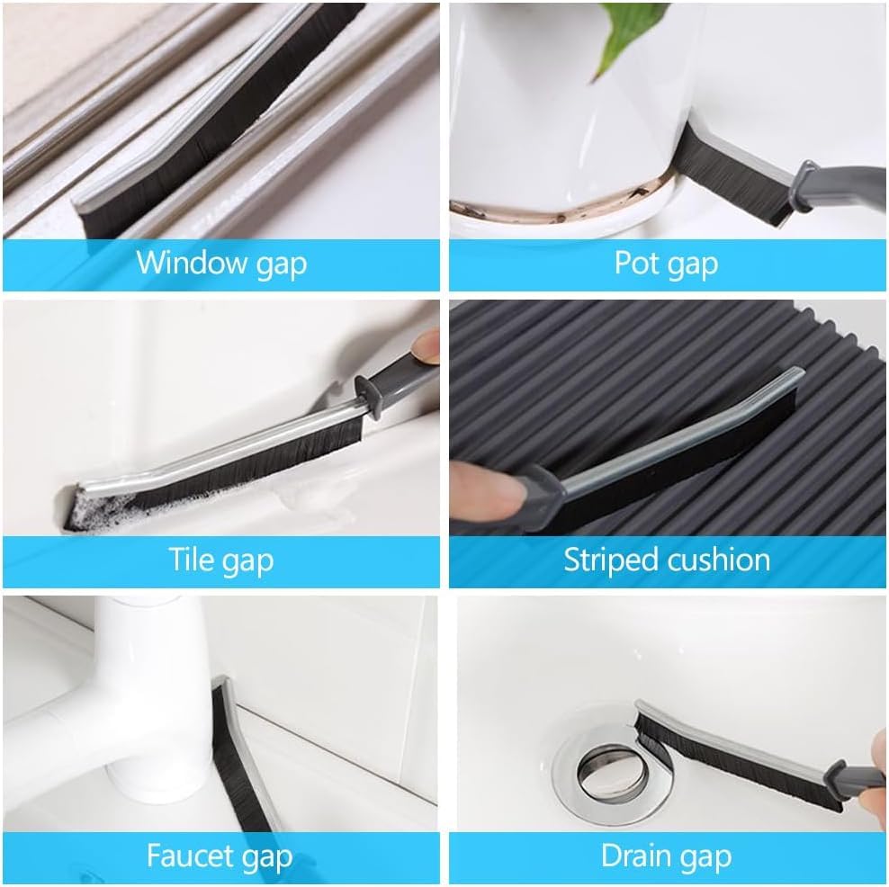JICOOT Hard Bristle Crevice Cleaning Brush - Cleaning Tools for Household Use, Multifunctional Gap Cleaning Supplies for Kitchen, Bathroom, Toilet, Window, Vehicle, Faucets, Grout, Home