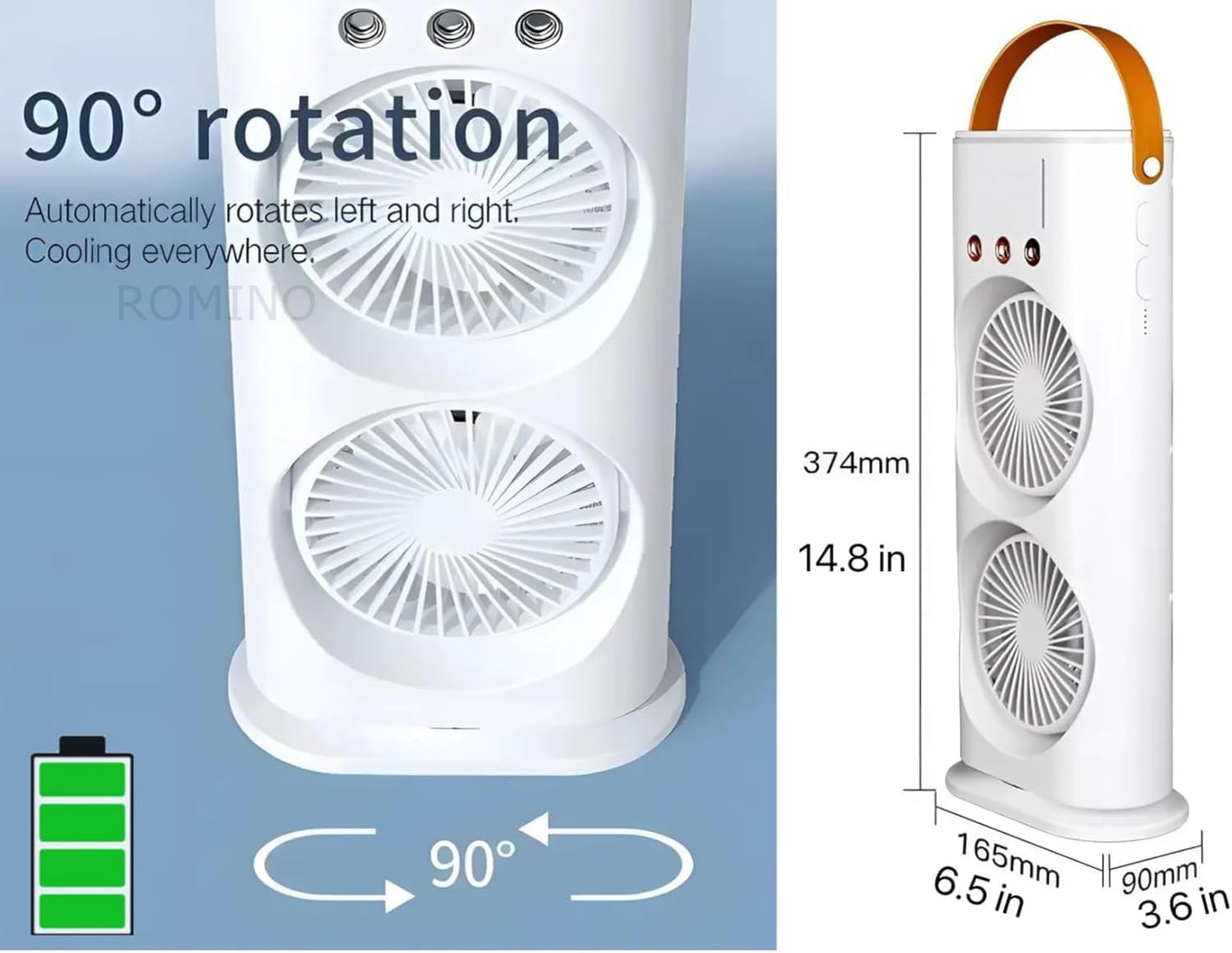 ROMINO Portable Mini Usb Fan High Speed, Foldable Cooling Fans For Travelling, Baby, Kids, Table, Indoor | Small Electric Makeup Fan For Face, Summer Gadgets Desk Fan with 3 Speeds, 6.5-Inch (Green)