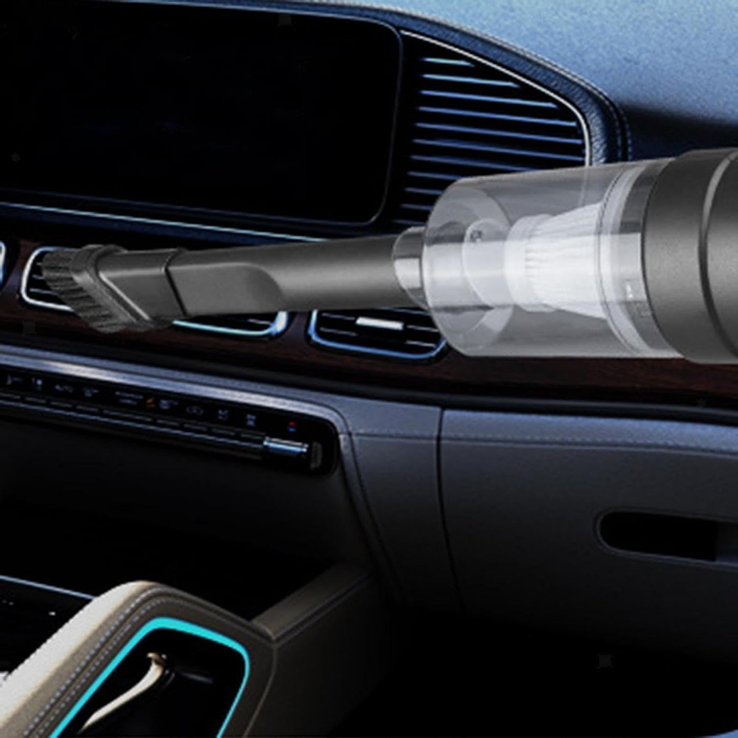 Larrito Portable Car Vacuum Cleaner with Blower | USB Rechargeable Wireless Handheld Car Vacuum Cleaner Traveling,Portable,Rechargeable (3in1 Vacuum)