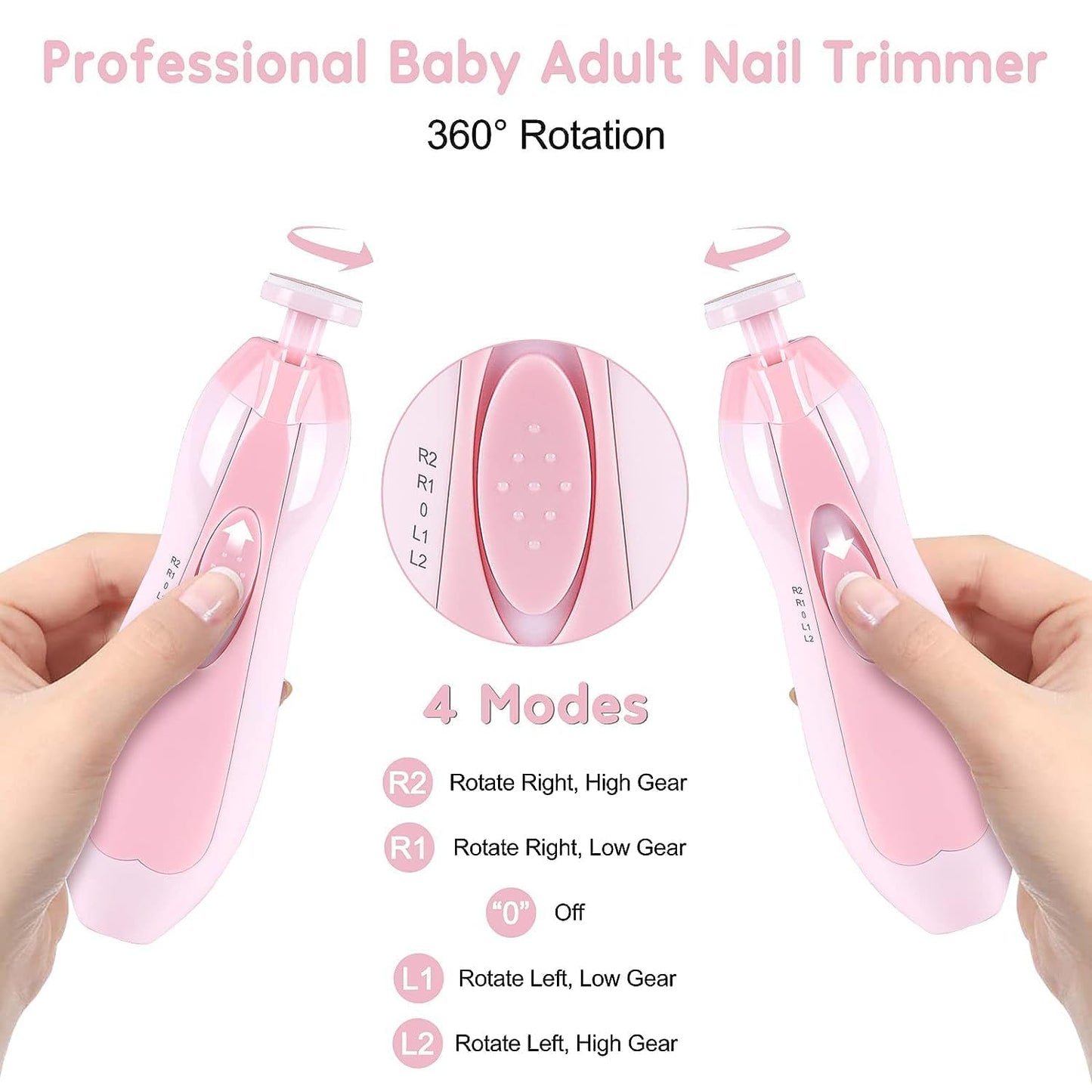 Electric Nail Trimmer For Baby, Baby Nail Trimmer, Baby Nail Cutter, Nail Trimmer For New Born Baby, Kids Nail Cutter With Light (Multi), 1 Count