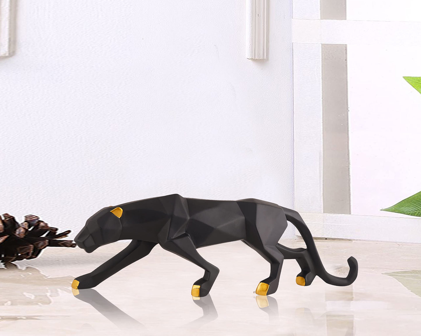 zart Resin Black Jaguar Showpiece For Home Decor/Black Panther Statue For Living Room Decor, Cheetah Showpiece Office Decor Item, Pack of 1