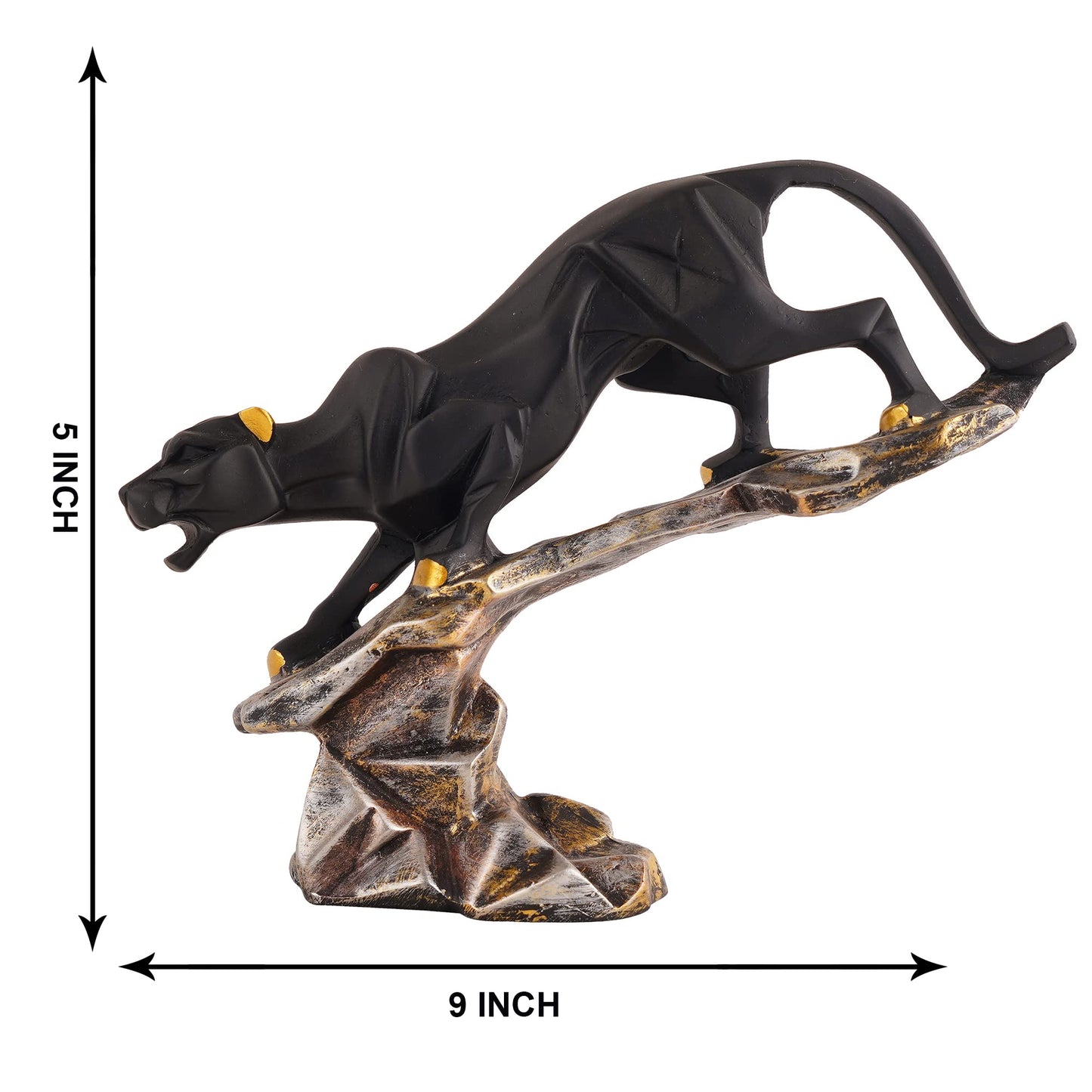 zart Resin Black Jaguar Showpiece For Home Decor/Black Panther Statue For Living Room Decor, Cheetah Showpiece Office Decor Item, Pack of 1
