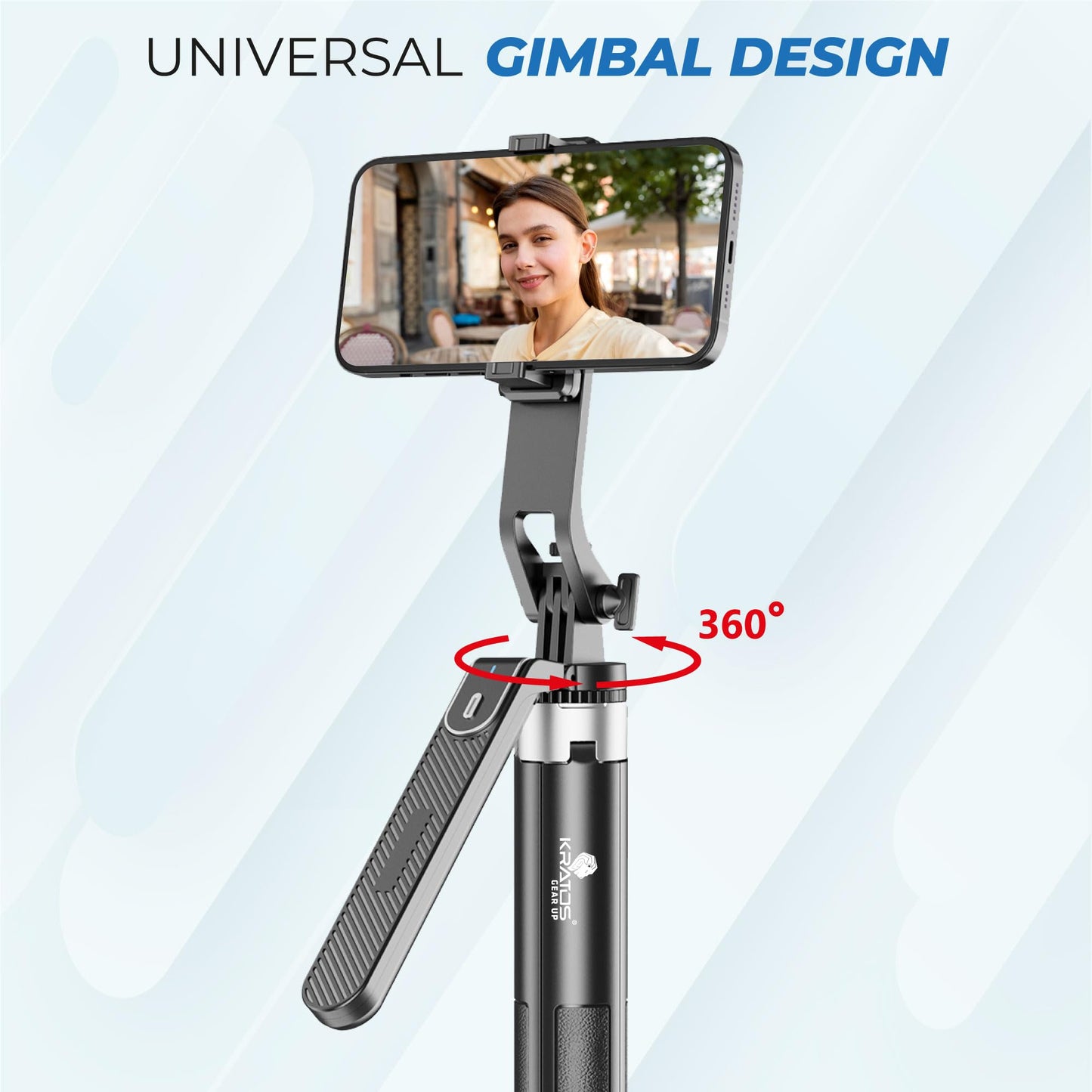 Kratos K5 Selfie Stick Tripod with Balance Handle, 64 inch & Stable 4 Leg Design,Recharable BT Remote, Long Tripod Stand for 360° Rotation Panoramic Shoot, Made for Phones,Ring Light, Gopro,Camera