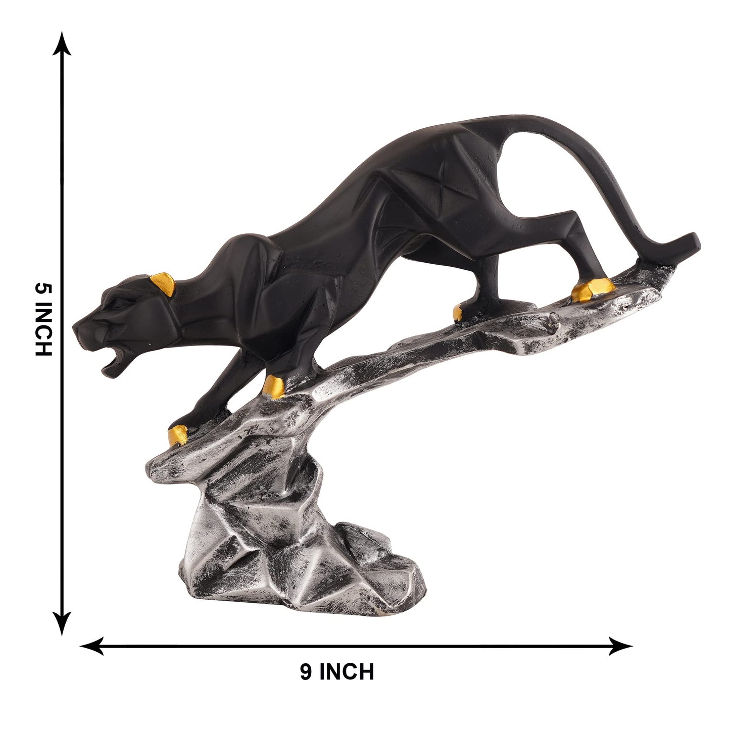 zart Resin Black Jaguar Showpiece For Home Decor/Black Panther Statue For Living Room Decor, Cheetah Showpiece Office Decor Item, Pack of 1