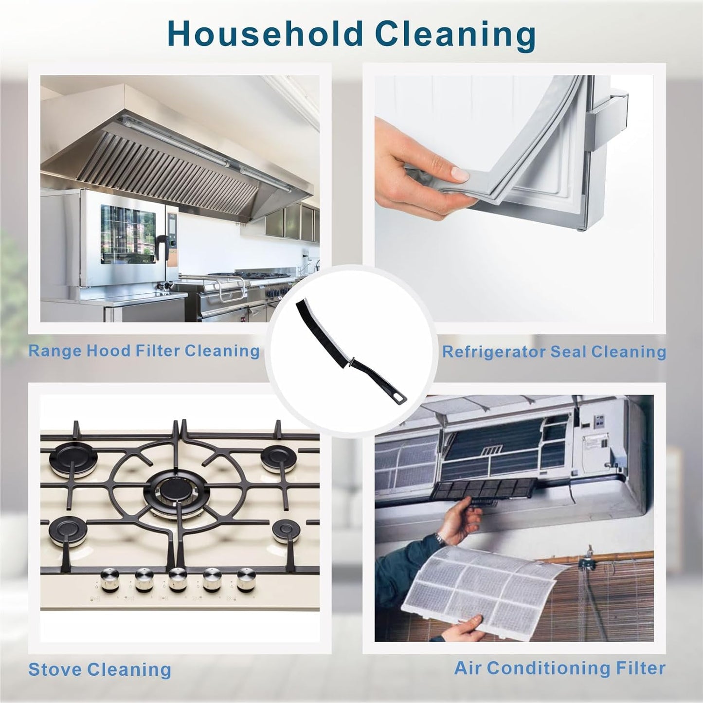 JICOOT Hard Bristle Crevice Cleaning Brush - Cleaning Tools for Household Use, Multifunctional Gap Cleaning Supplies for Kitchen, Bathroom, Toilet, Window, Vehicle, Faucets, Grout, Home