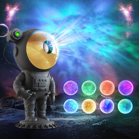 Astronaut Galaxy Projector Black Gold, Nebula Night Light, Remote Star Starry LED Lamp, Gift for Kids and Adults for Bedroom, Christmas, Birthday (Black-Gold)