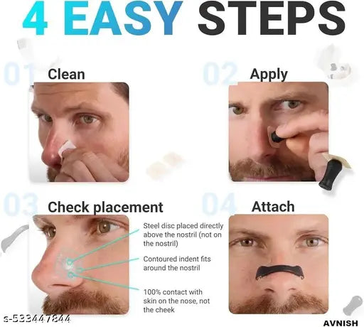 Magnetic Nose Strip, 15 Pcs Magnetic Nasal Strips, Nose Magnet for Breathing, Intake Breathing Nose Magnets, Anti-Snoring Magnetic Nose Clip for Home,Travel,Hotel,Business Trip And Nose Clip, Men & Women